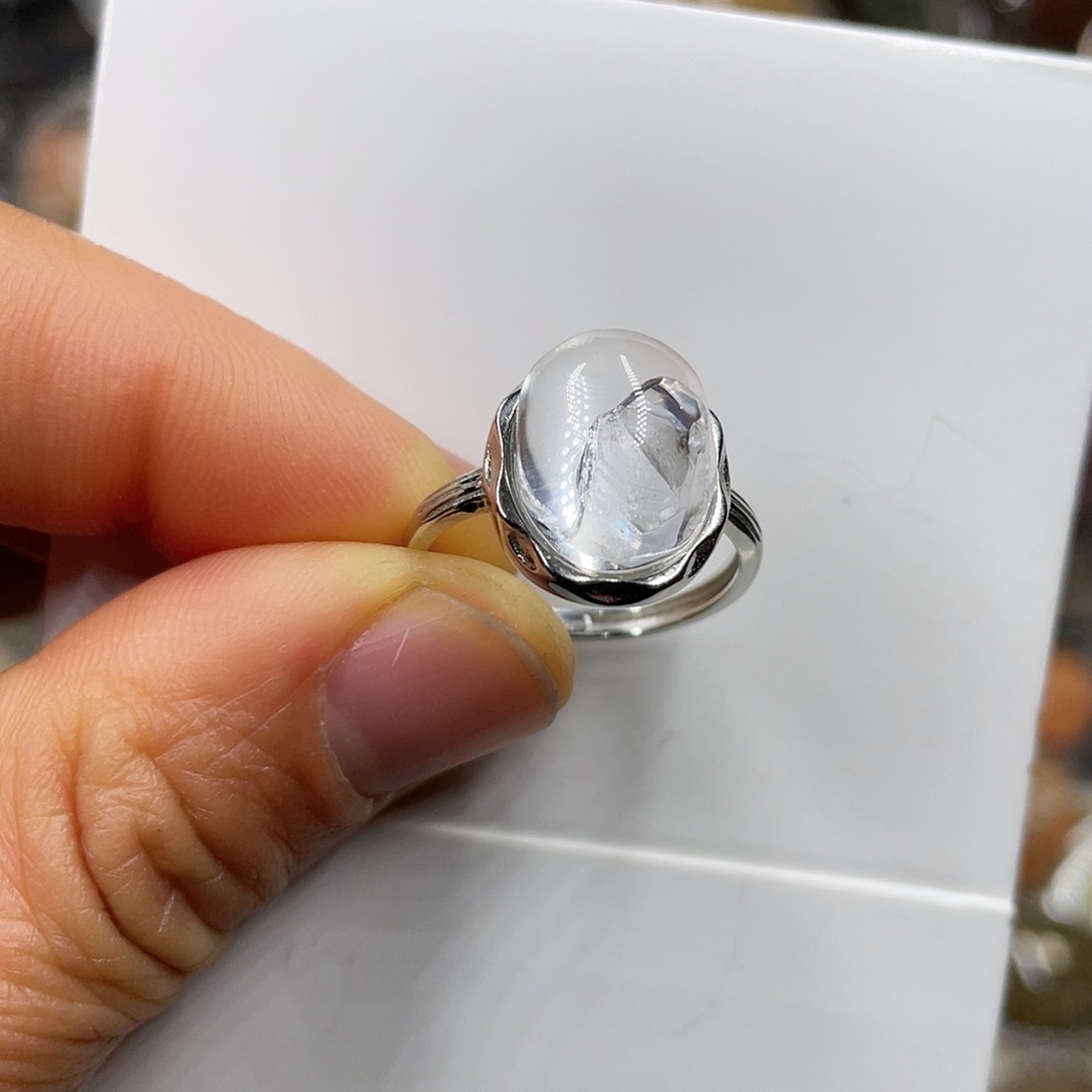 【闪购商品】水晶戒指银S925镶嵌戒指