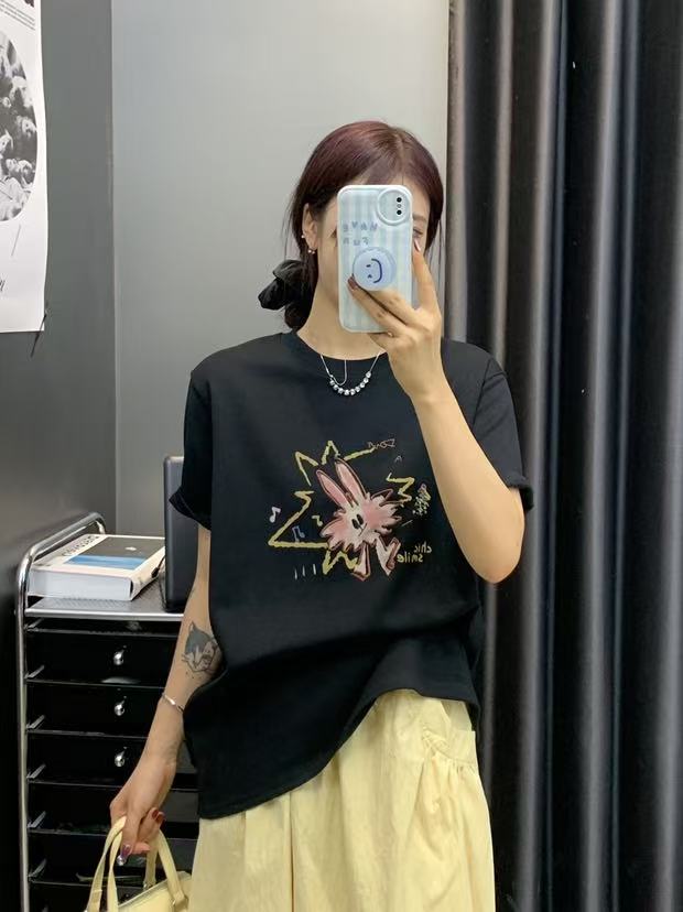 9216女款兔子休闲百搭短袖T恤