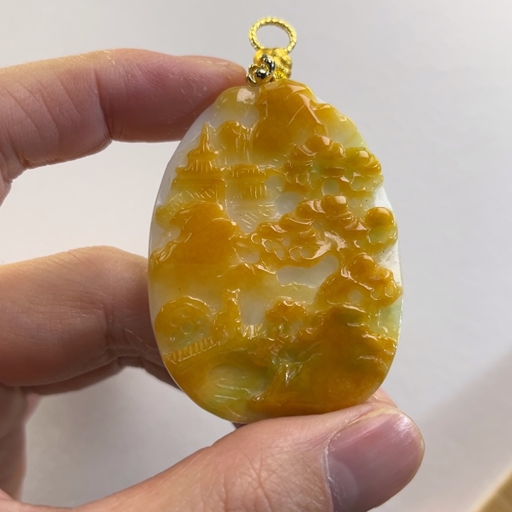 翡翠吊坠(赠链)未镶嵌代编织