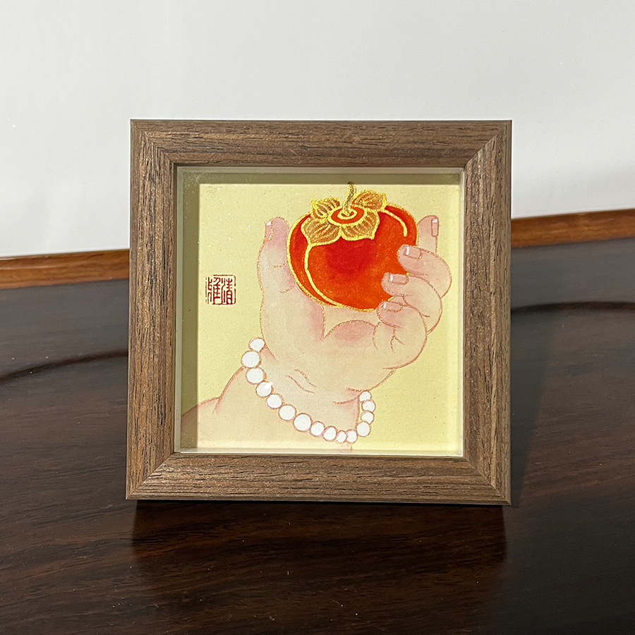 【好柿小手】左12办公室情绪稳定摆台别急莫生气字画治愈桌面国画