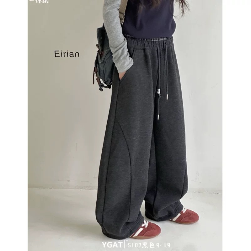 【加绒加厚】中大童拼接女童格子休闲裤2025秋冬装新款儿童加绒裤子