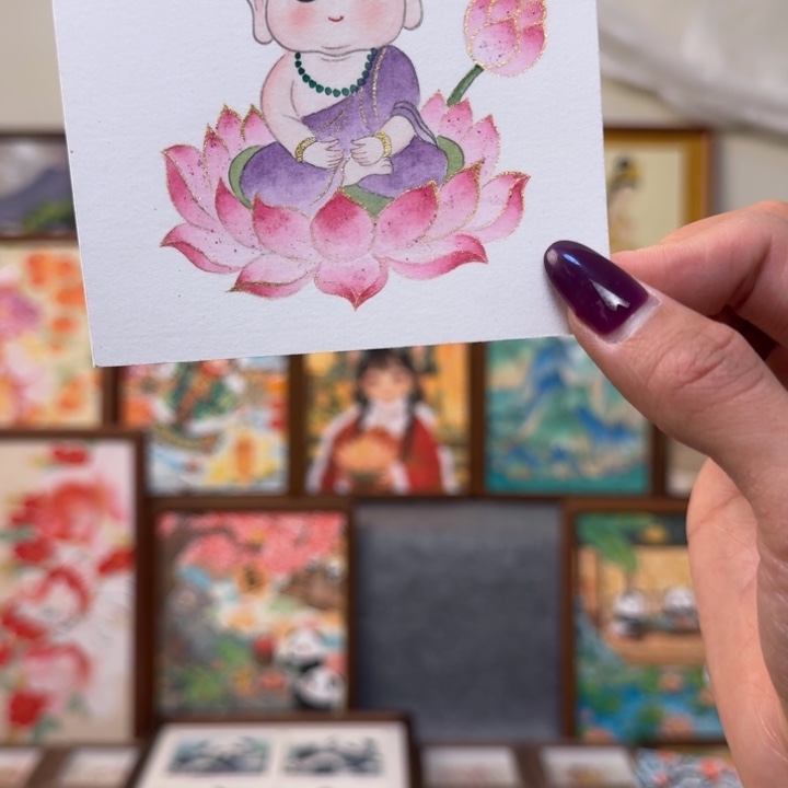 w***g有机玻璃宝宝佛带框