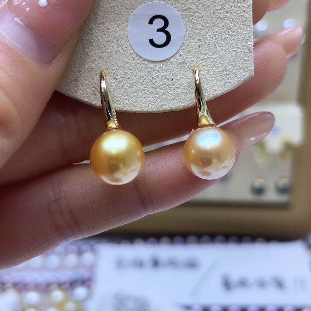 海水珍珠耳饰银S925镶嵌