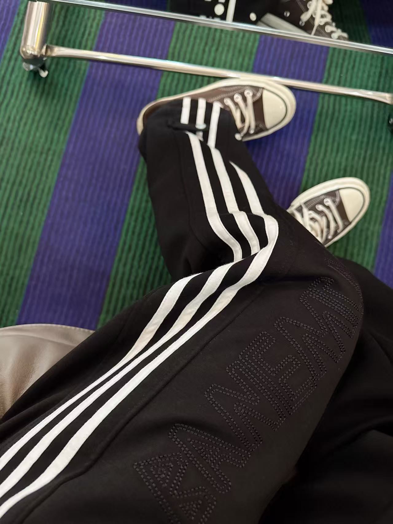 【三杠卫裤】500克重长裤阔腿裤卫裤！重工刺绣！男女同款