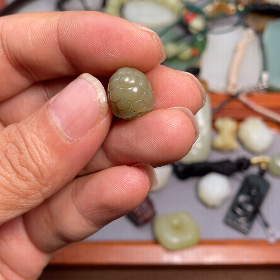 和田玉颈饰银S925镶嵌