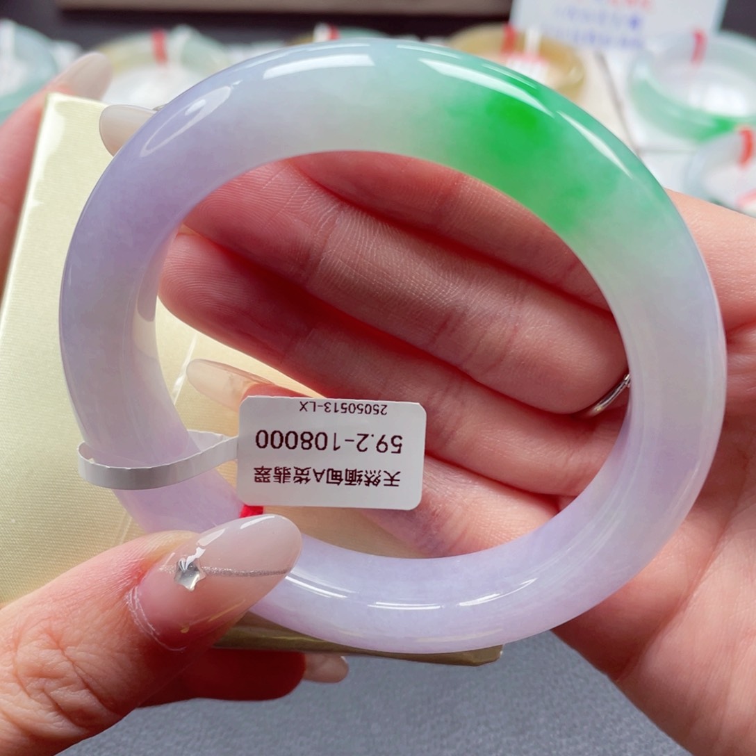 翡翠手镯未镶嵌59.4春彩飘辣绿 春光明媚 浪漫至死不渝28