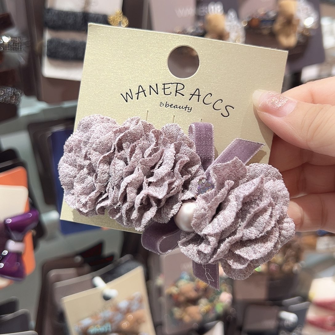 非金属紫色干花鸭夹一只