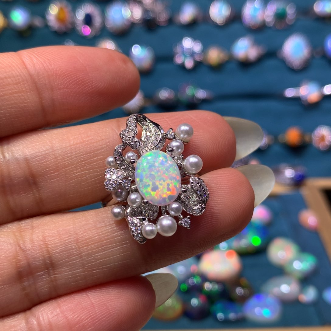 超***！欧泊银S925镶嵌戒指款式