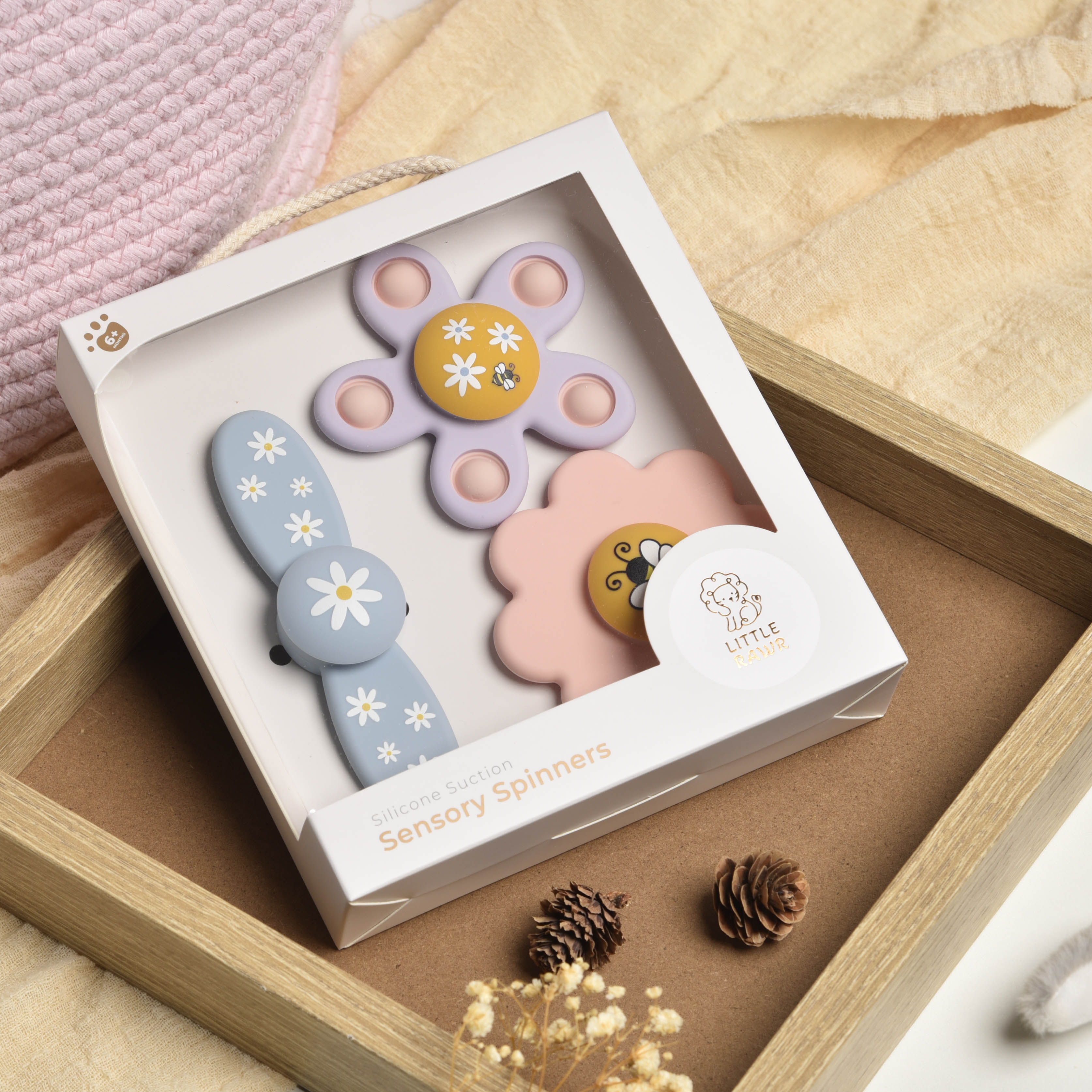 Little Rawr澳洲婴儿吸盘转转乐硅胶玩具智力餐桌吸盘儿童益智