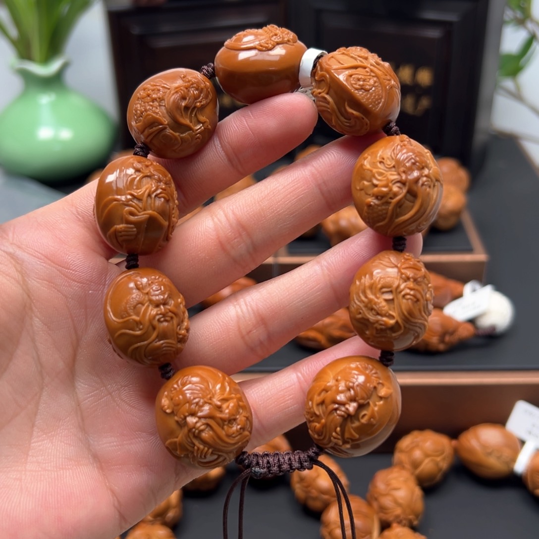 橄榄核手串/手链浮雕关公