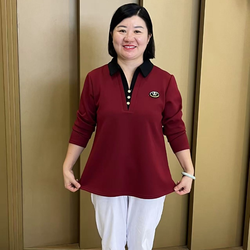 秋季新款翻领洋气宽松显瘦百搭长袖大码上衣