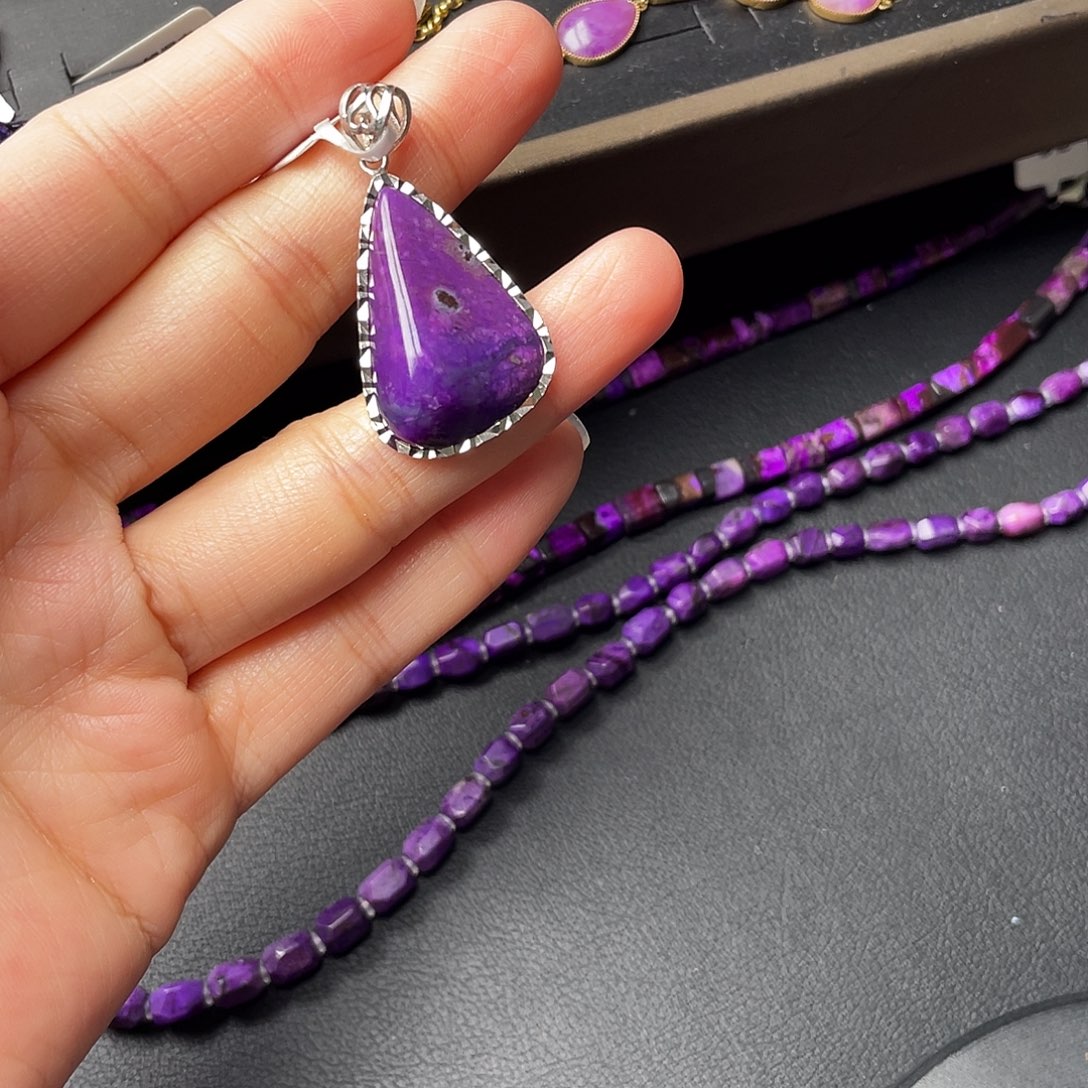 苏纪石（舒俱来）银S925镶嵌吊坠