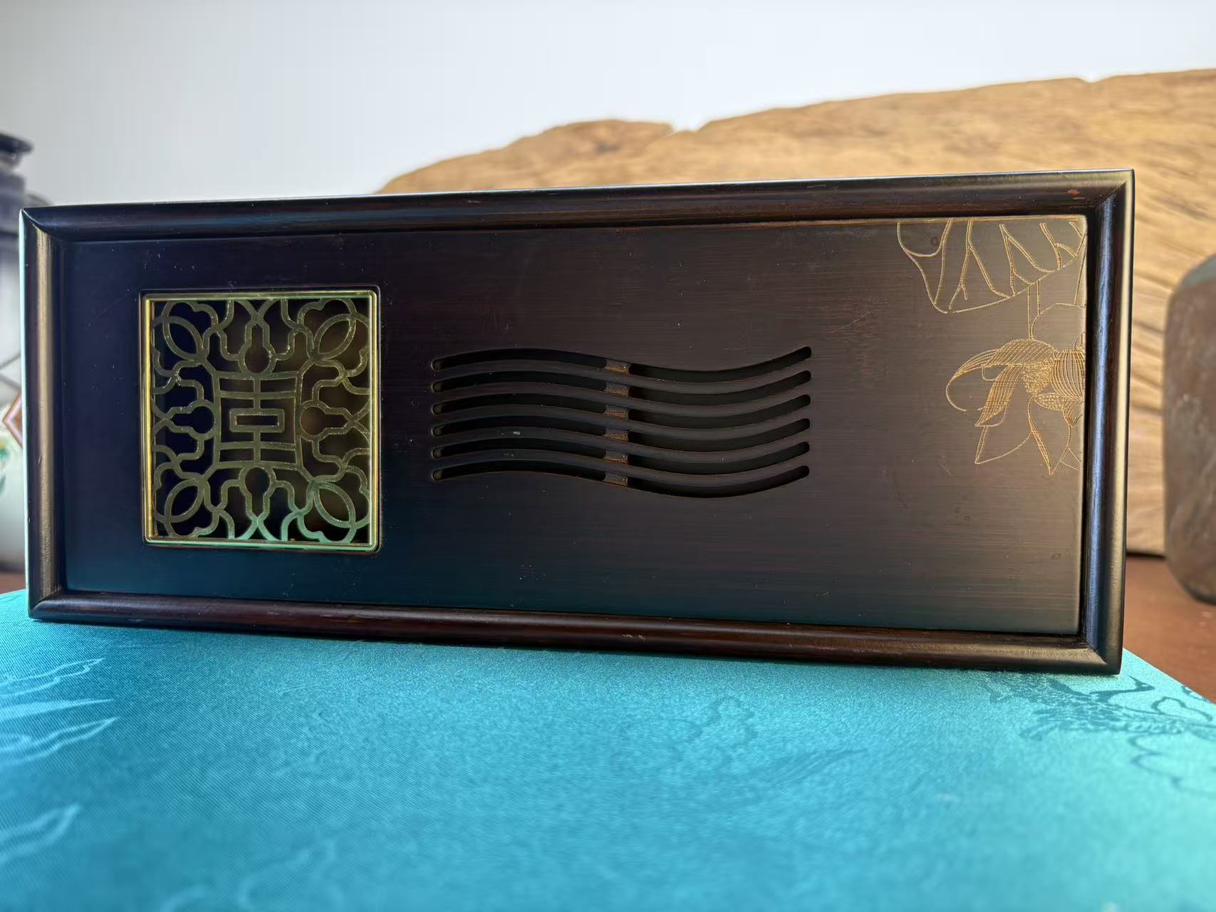 胡桃色荷花干泡盘-4812-直播专享