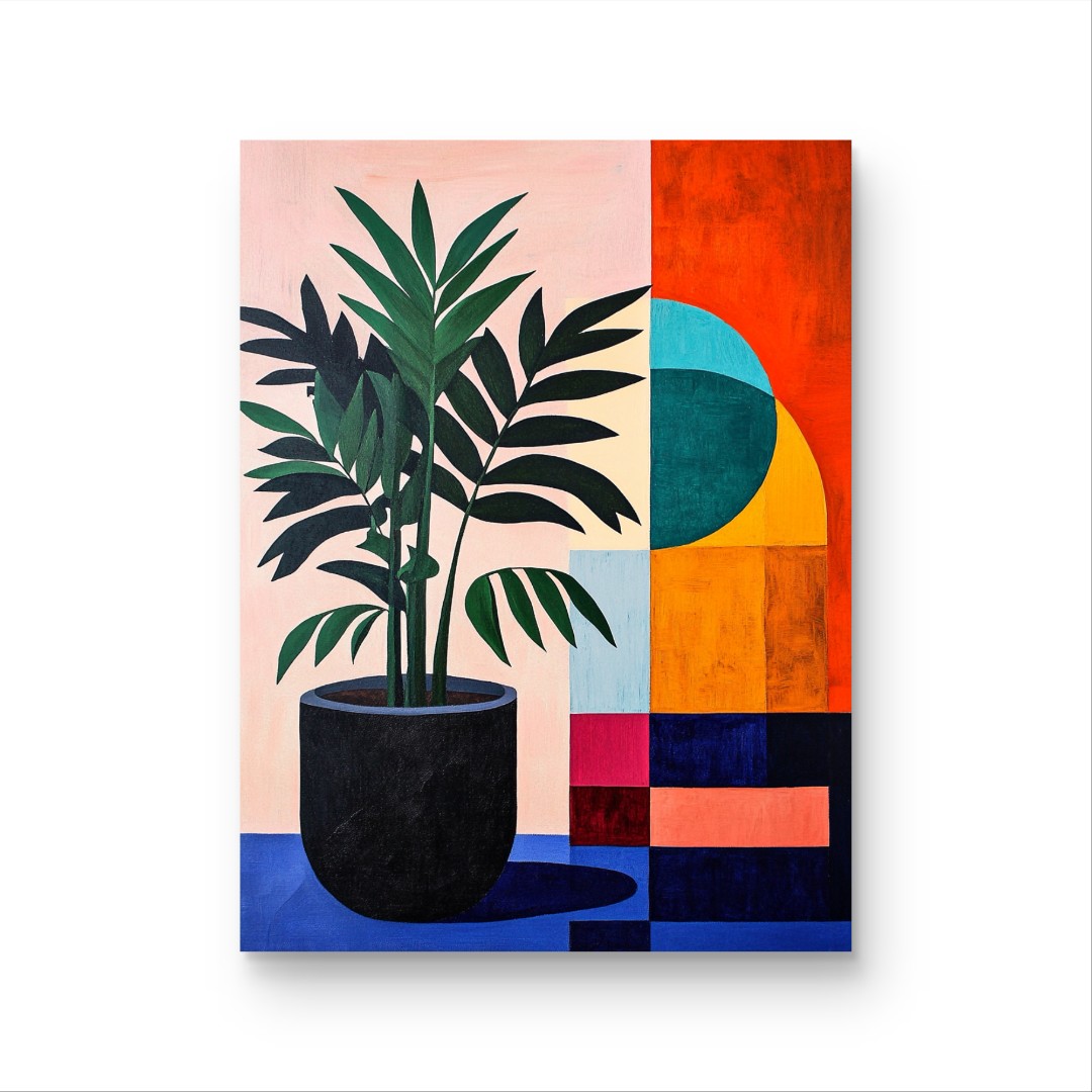 《几何盆栽左》原创手绘挂画/60x80cm/中古风系列ZGF-3