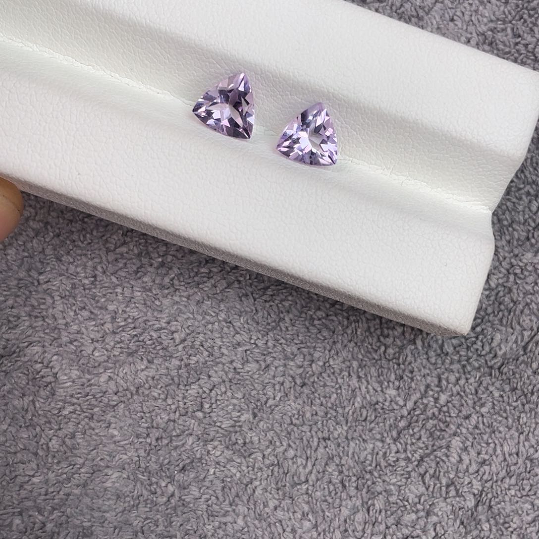 紫晶裸石未镶嵌一对