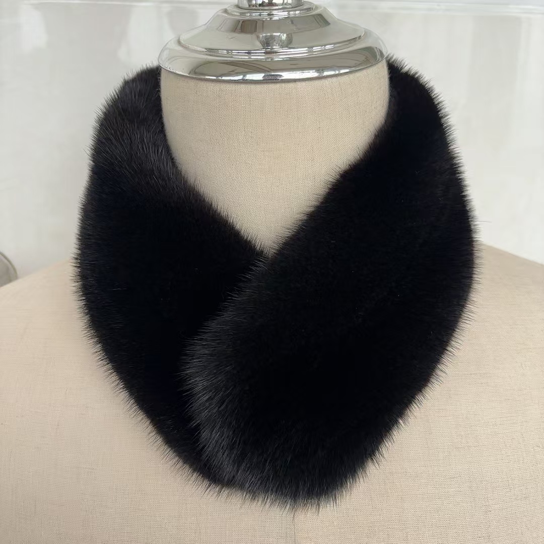 水貂毛围巾男女士冬季青年中老年围脖真皮獭兔毛商务休闲保暖围巾