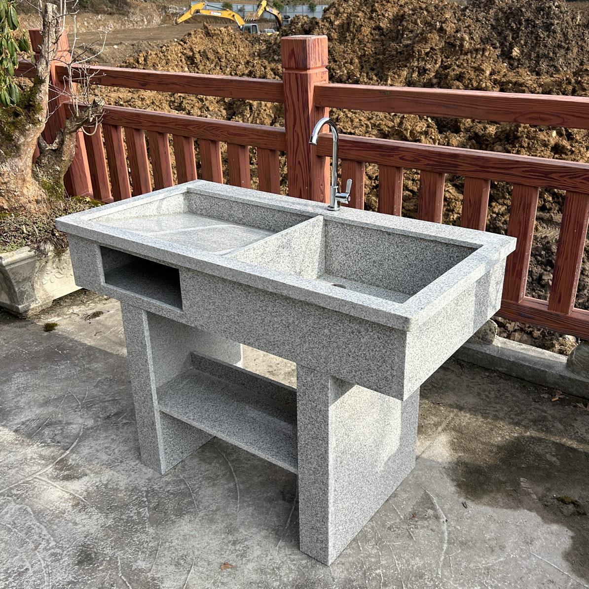 天然花岗岩大理石水池平台带水池洗衣池庭院洗手盆洗菜池家装卫浴