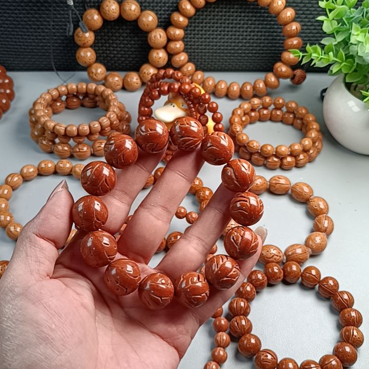 桃核手串霸王龙一到筋满花17.5