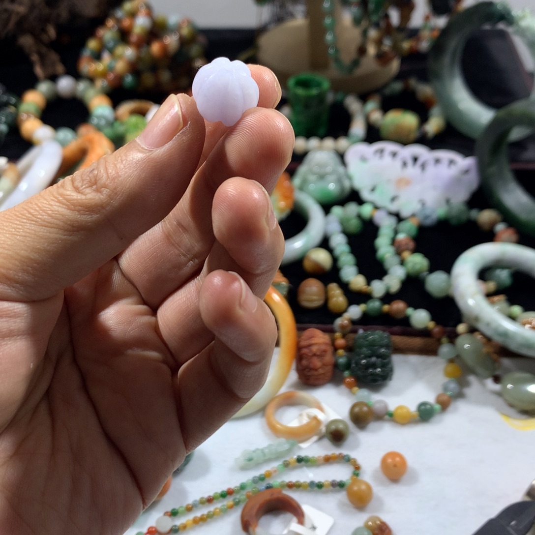 翡翠未镶嵌手链单珠，13.9