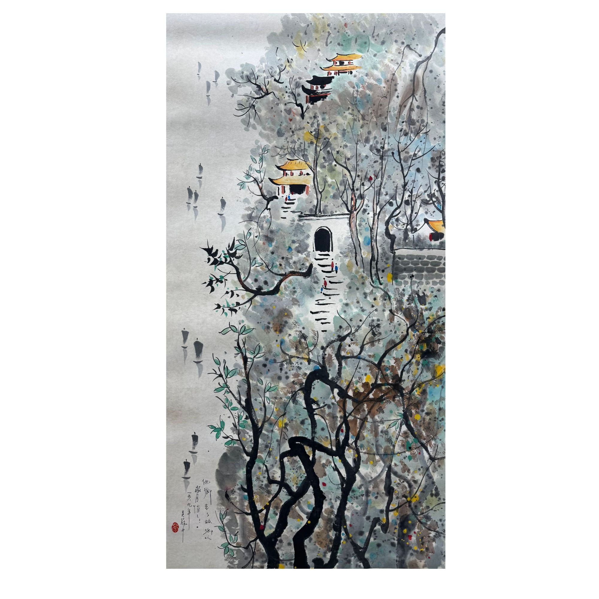 《山水》69X136cm  NJ2-120-古董艺术品