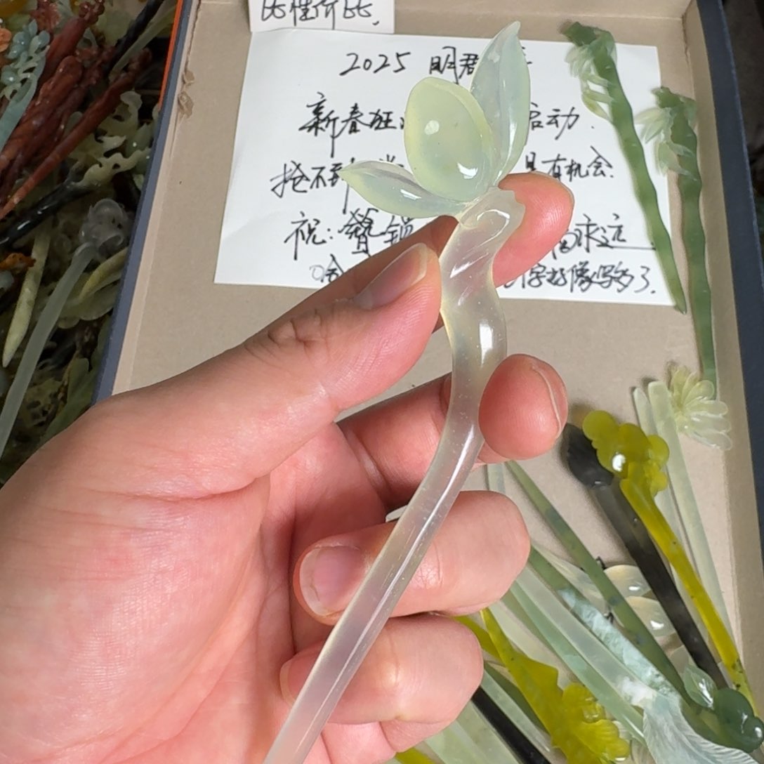 岫玉发簪未镶嵌明君玉簪贼拉好看