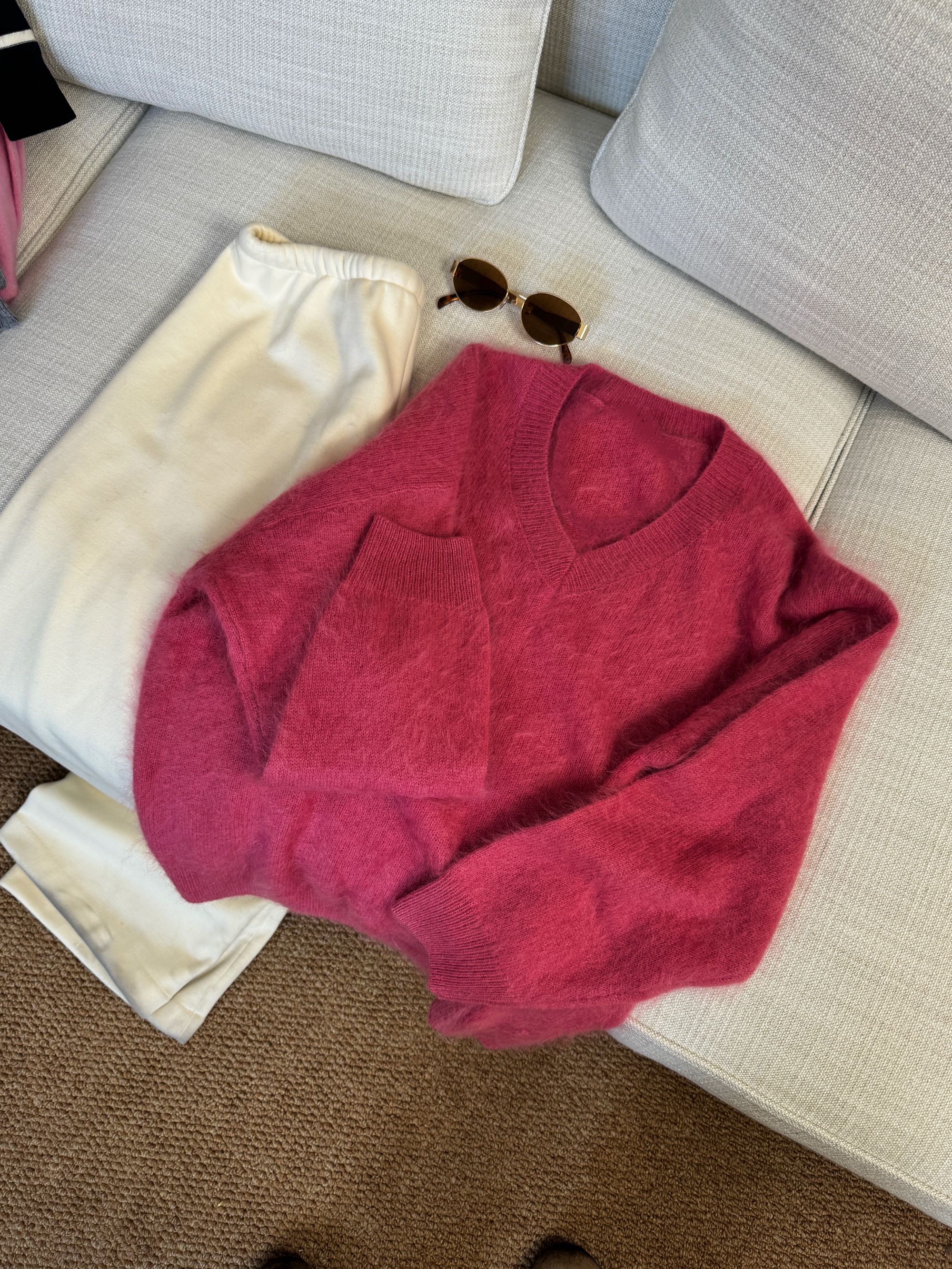 JIAO.AO 设计感百搭时尚老钱风休闲毛针织衫Y8864