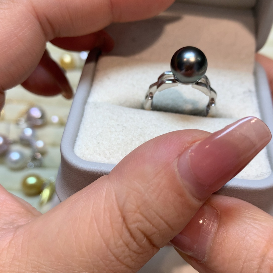 海水珍珠戒指银S925镶嵌