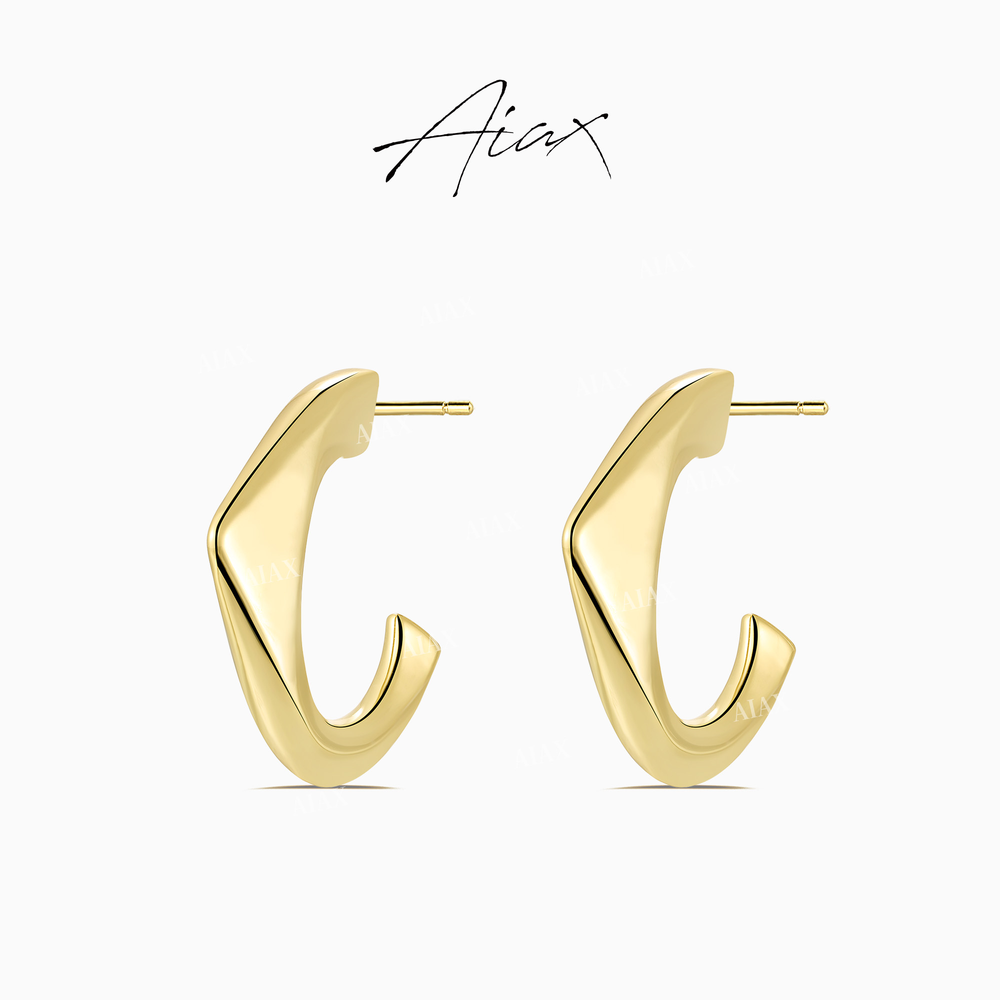 AIAX 镀K金 【永恒】时尚气质通勤百搭不规则三角形耳环TSL1264