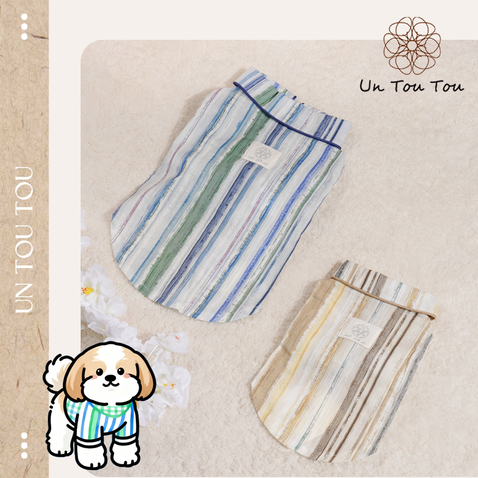 UnTouTou竖纹针织衬衫•比熊马尔济斯西施约克夏小中型犬甜美穿搭