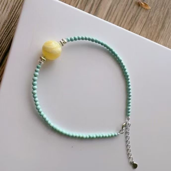 天然原矿绿松石小单圈手链9.5mm2.3mmjdl多样性发其一