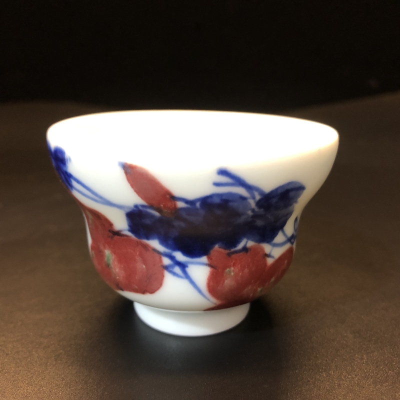 12.26a/N100130/00781/东客/釉里红葫芦杯/口径7.1/高5.2/75cc