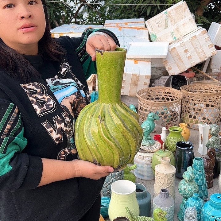 摆件高度37厘米口径7厘米微瑕捡漏