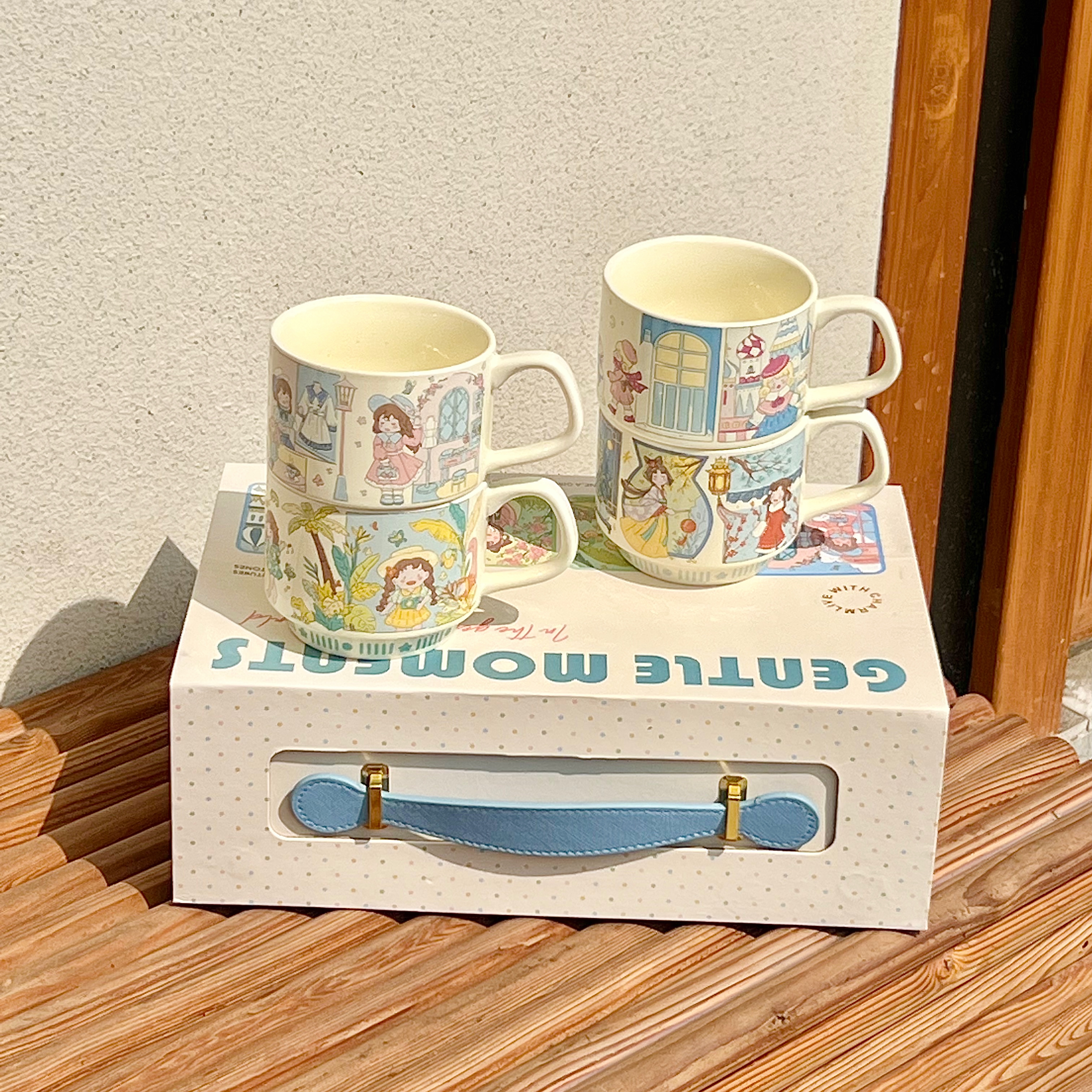 【春夏秋冬】叠叠杯子套装家用喝水杯陶瓷马克杯伴手礼送女生送闺蜜