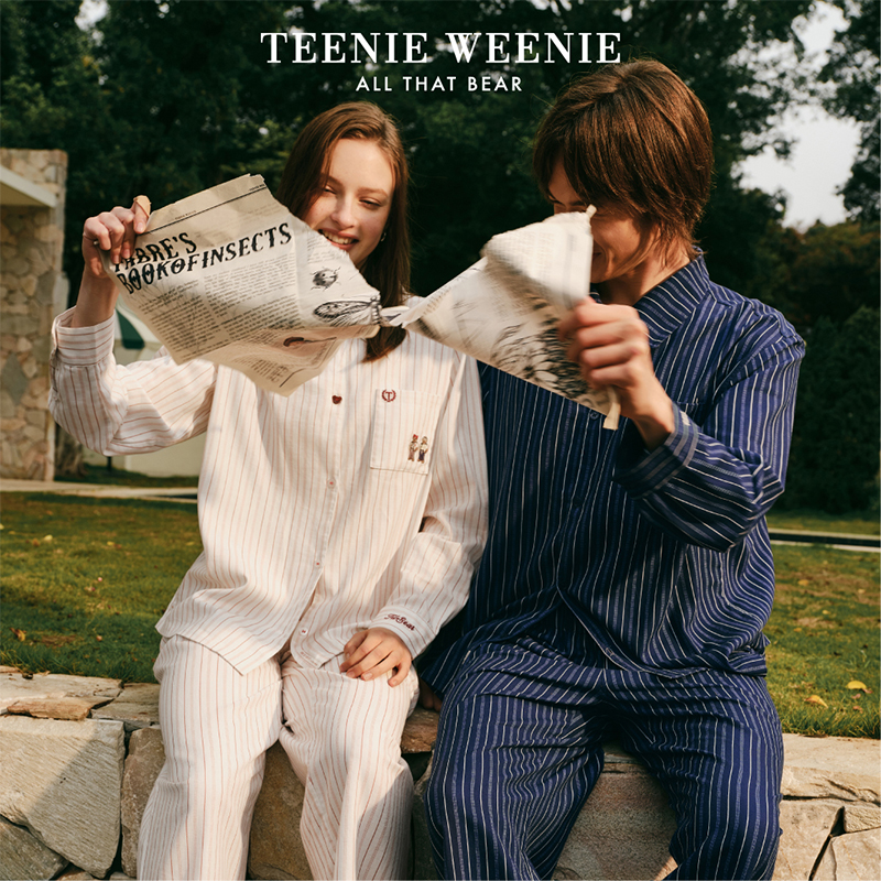 Teenie Weenie小熊逐月远航+晚风航海情侣款家居服套装