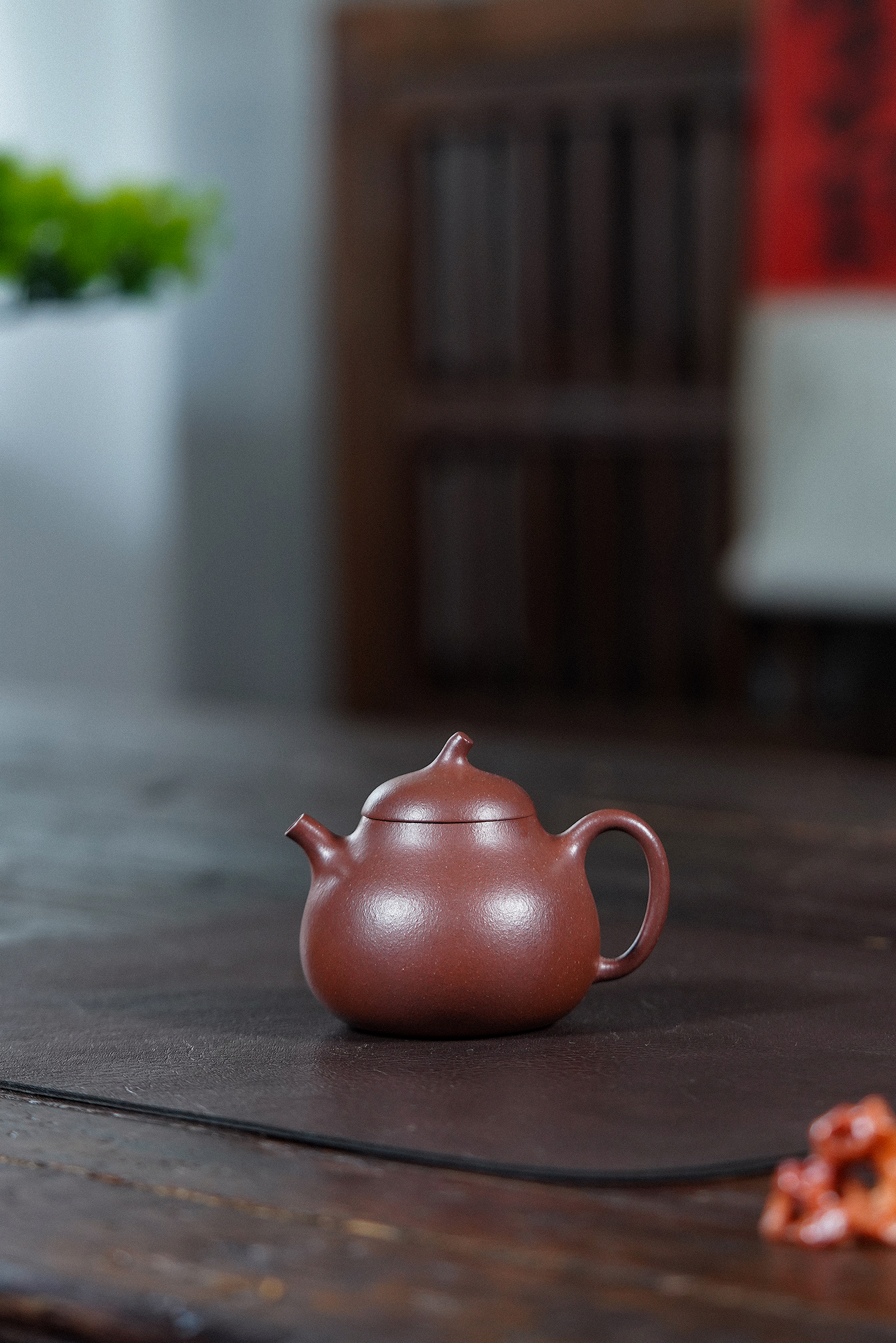 【禅砂居】茄段壶_140cc_紫泥_半手工_宜兴黄龙山光素器小容量精工