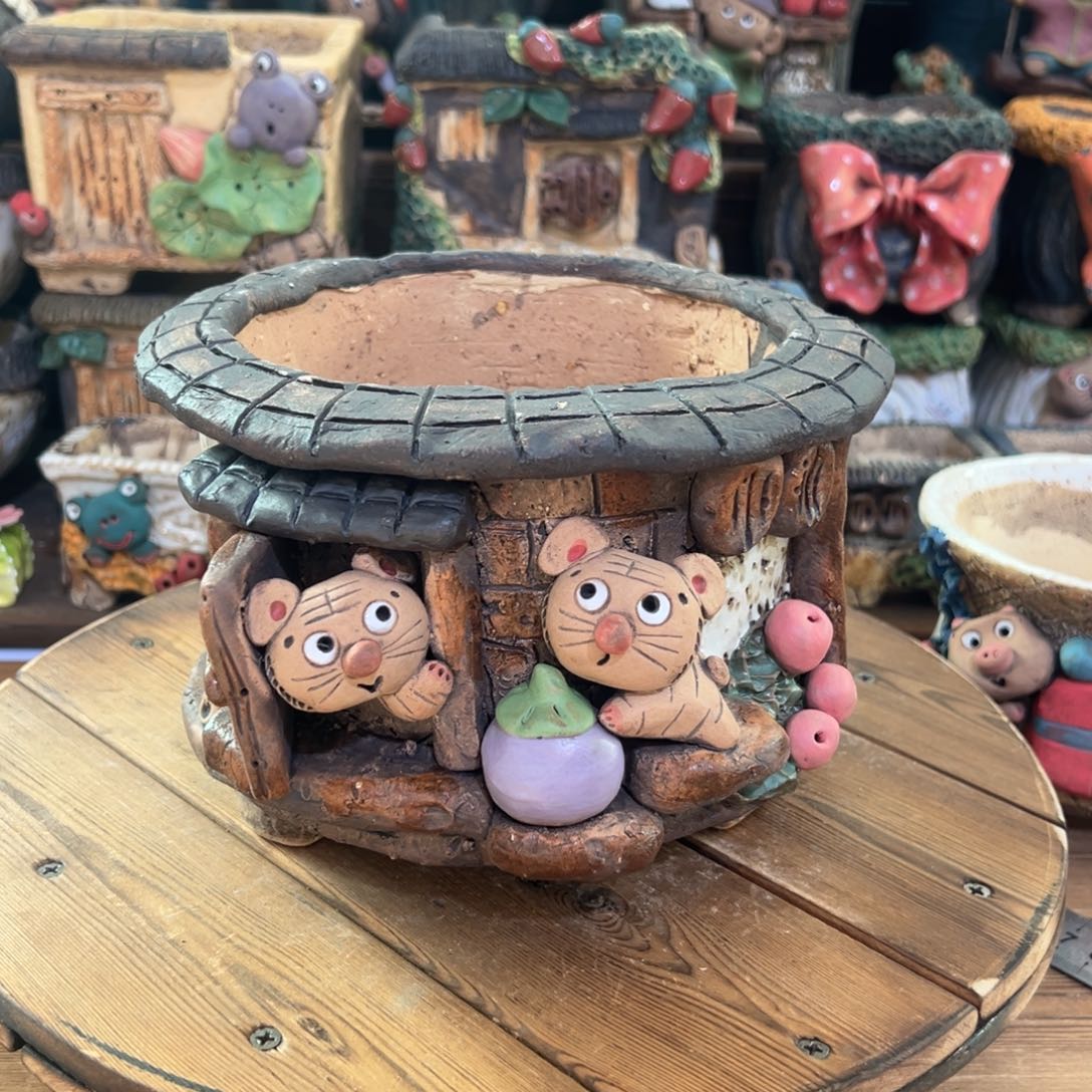 红陶嘻哈多肉花盆