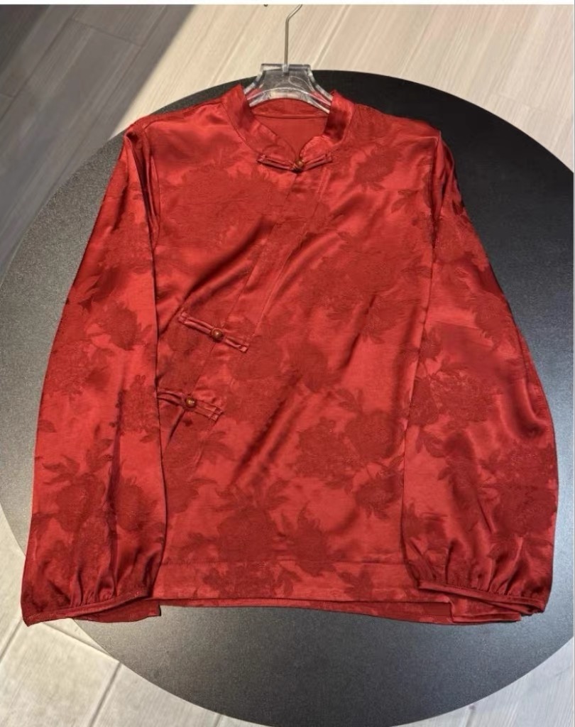 新中式秋冬款国风高级立体浮雕提花上衣