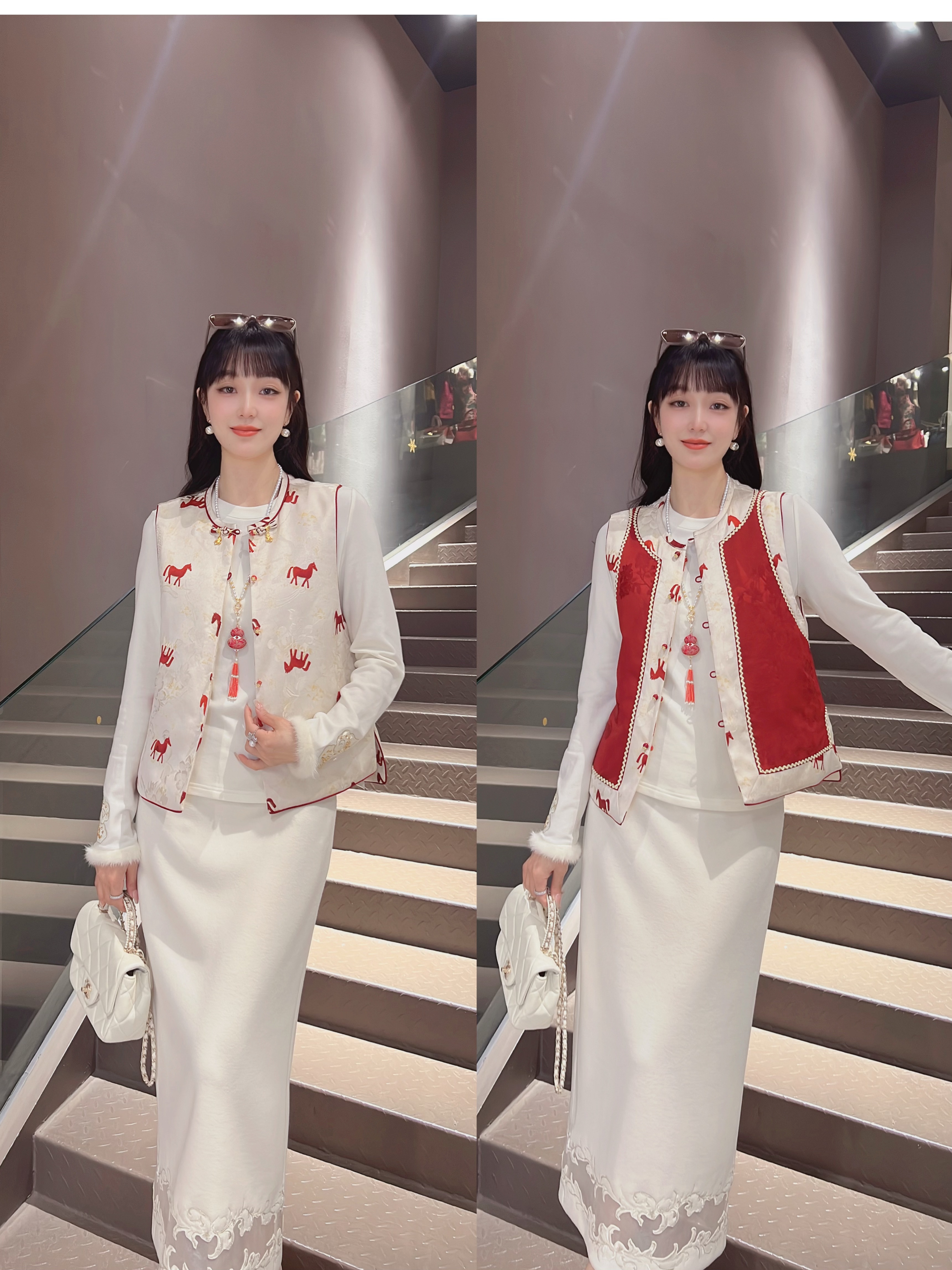 《穗穗定制》《鸿运小马》冬款百搭显瘦重工刺绣加厚夹棉女马甲6920