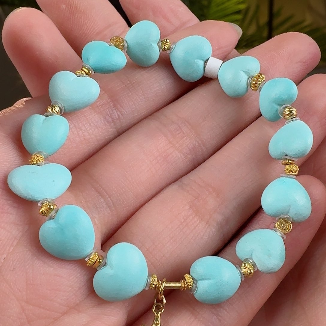 绿松石珠宝奇石18K金镶嵌