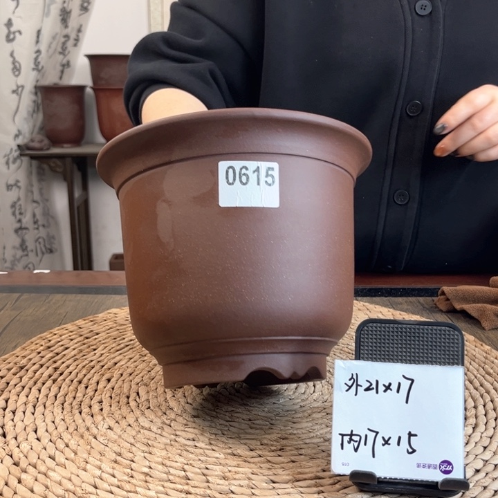 紫砂花盆精品紫玉金砂0615