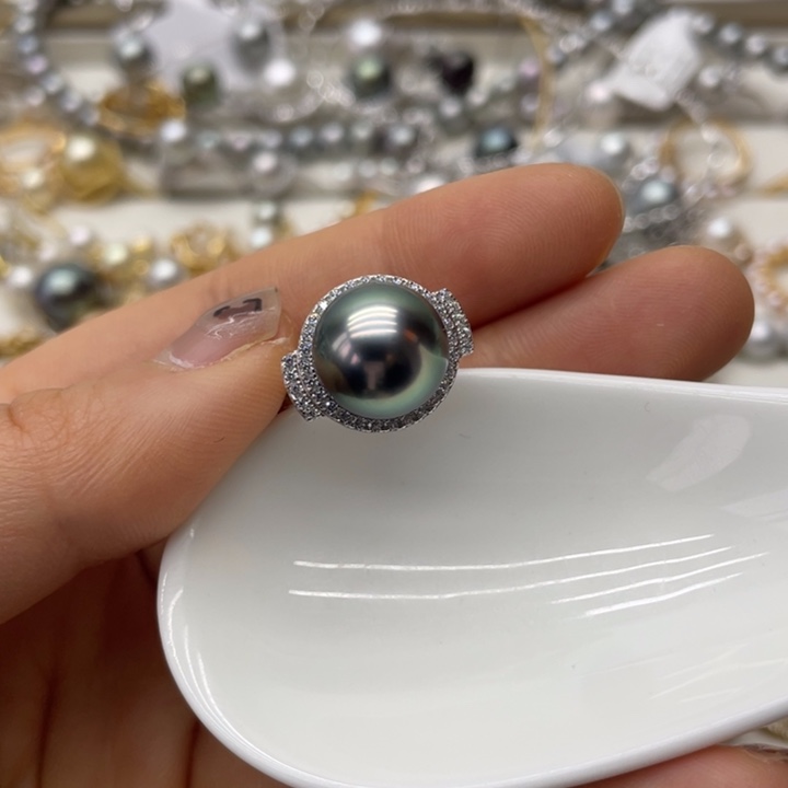 海水珍珠戒指银S925镶嵌