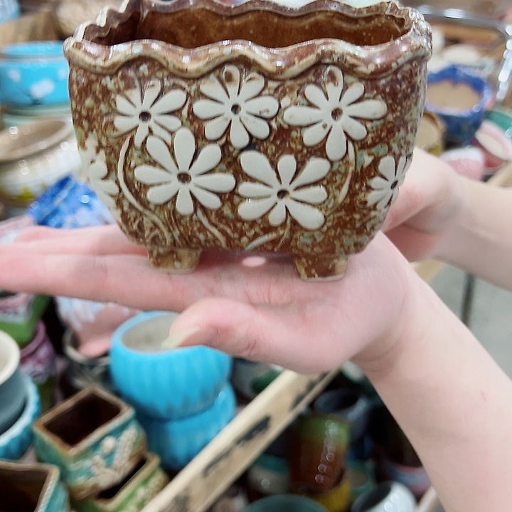 有孔，凑单福利满10元发货陶瓷多肉花盆！