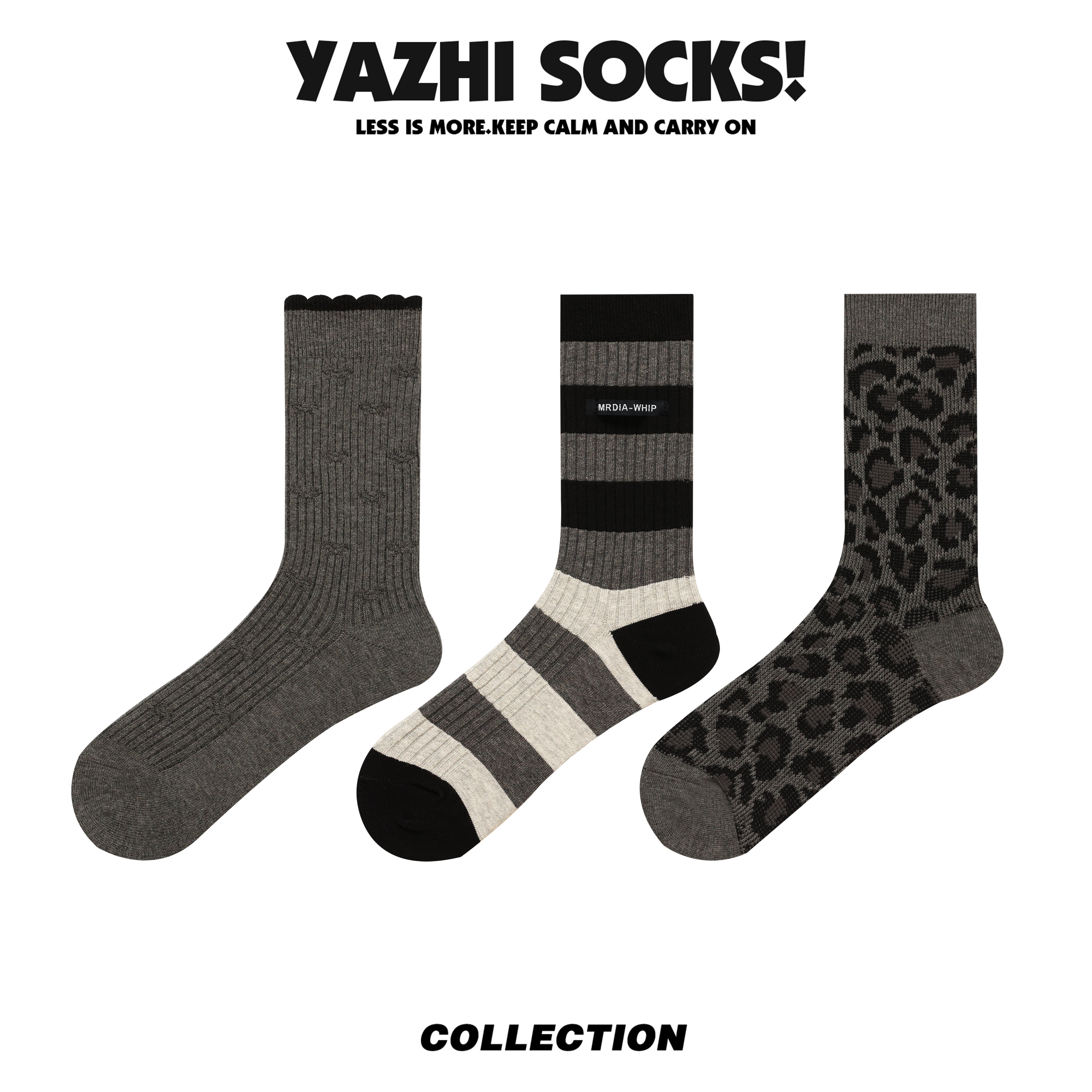 【AYE】三双装潮流秋冬中筒女袜潮袜