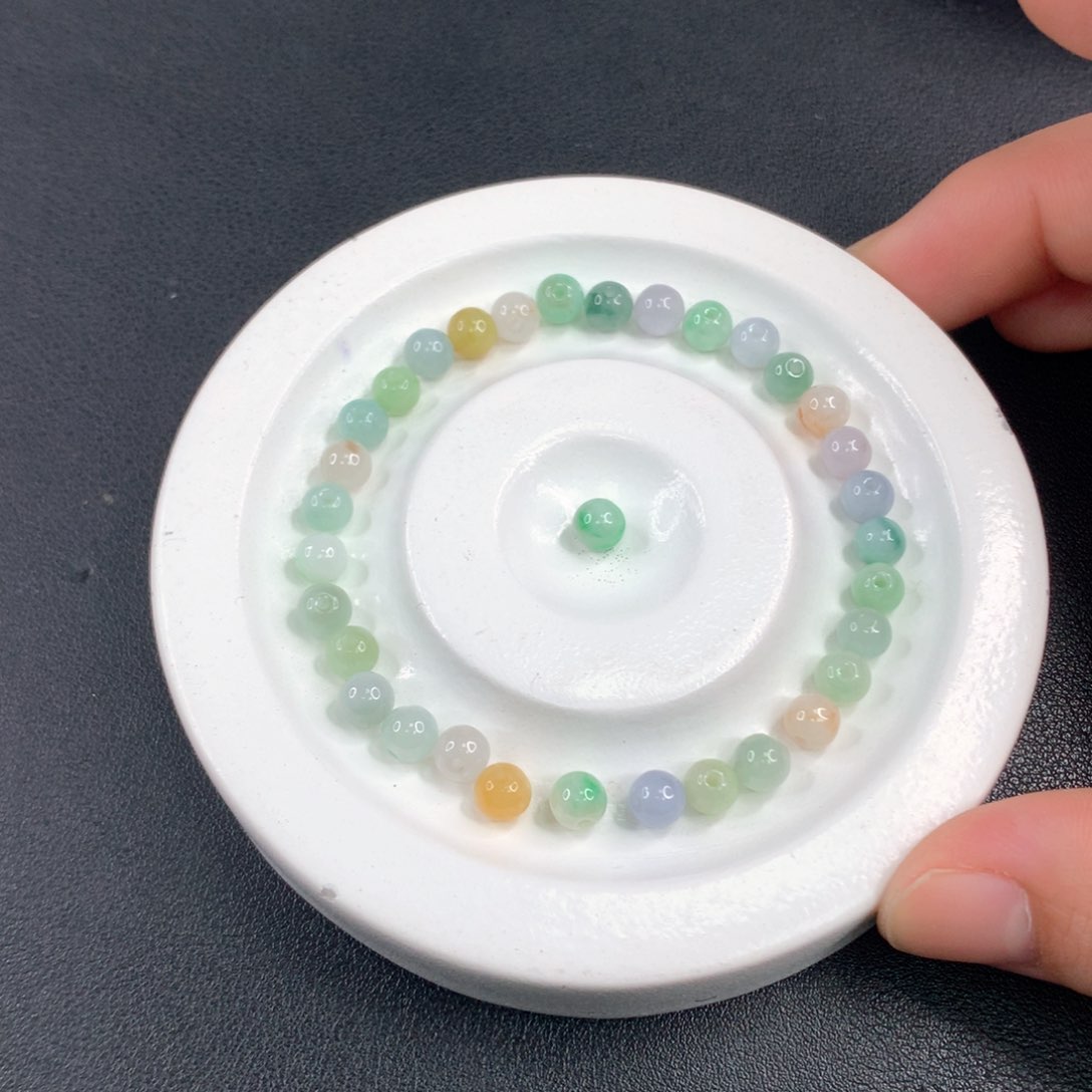 未镶嵌手链翡翠翡翠散珠多样性发一