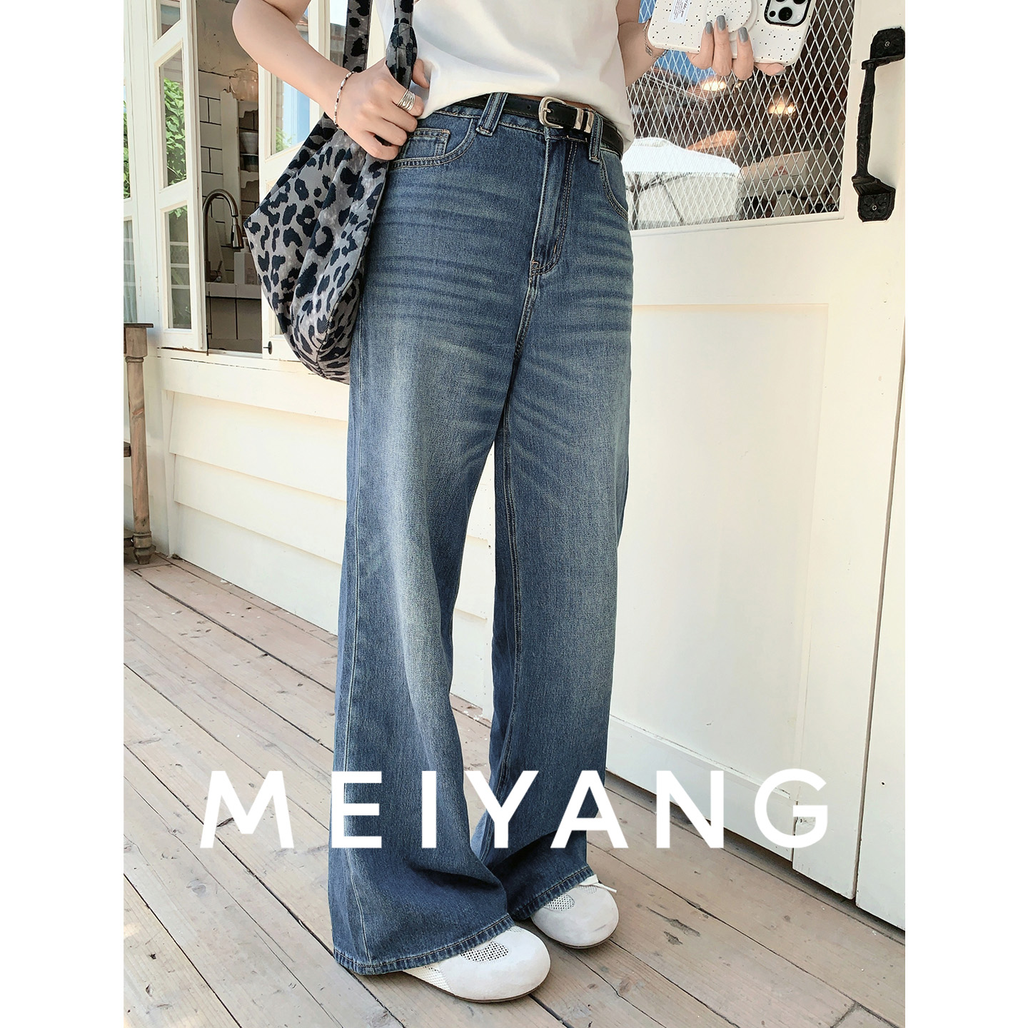 美洋MEIYANG 果冻三号牛仔裤 天丝牛仔棉阔腿裤【小60现货】-周二