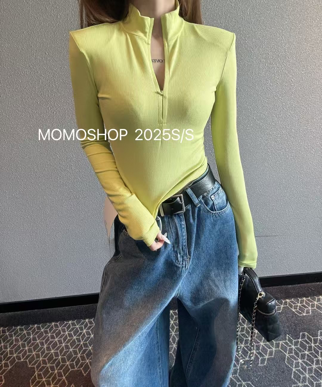 熊小姐家2025韩国东大门同款早春新款百搭显瘦拉链上衣