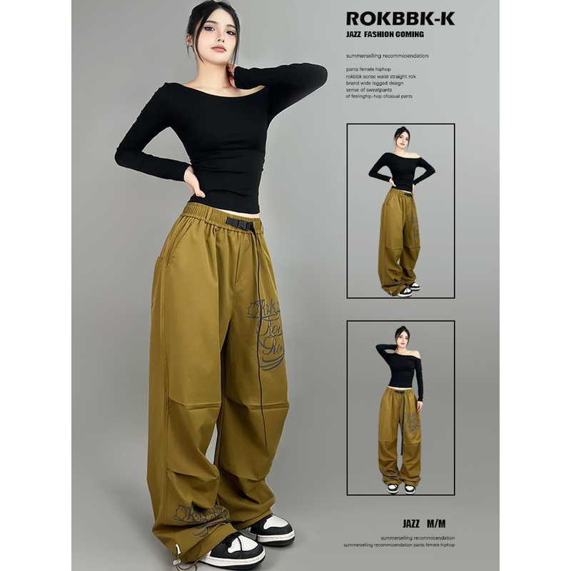 ROKBBK-K/布韩街舞潮牌嘻哈爵士hiphop运动休闲jazz宽松长裤女