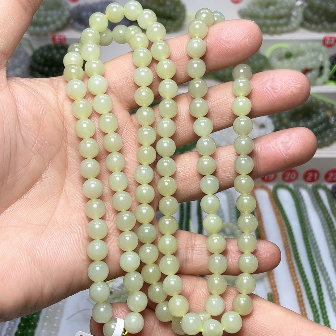 和田玉颈饰未镶嵌纸**迷8mm