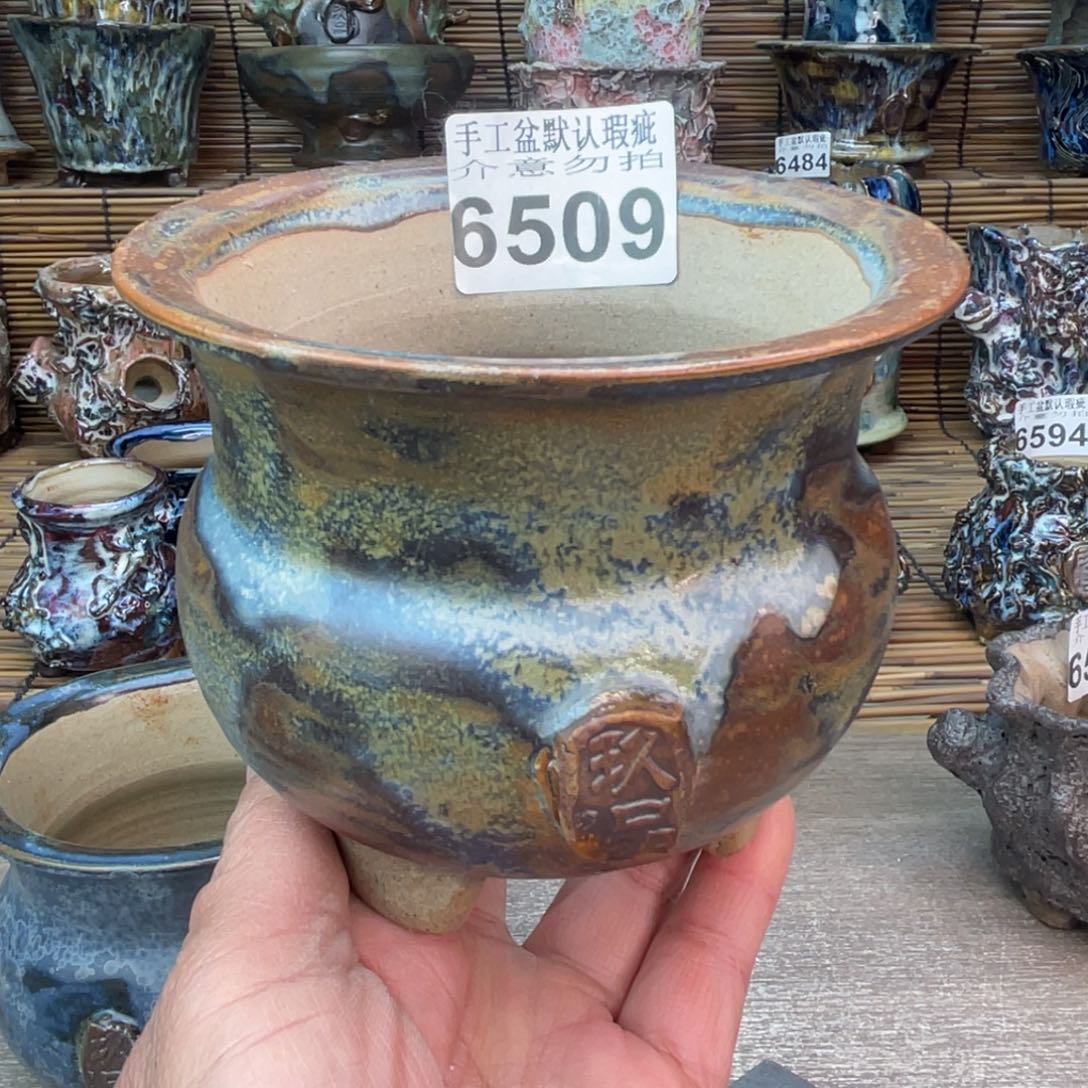 手工花盆默认瑕疵完美者勿拍