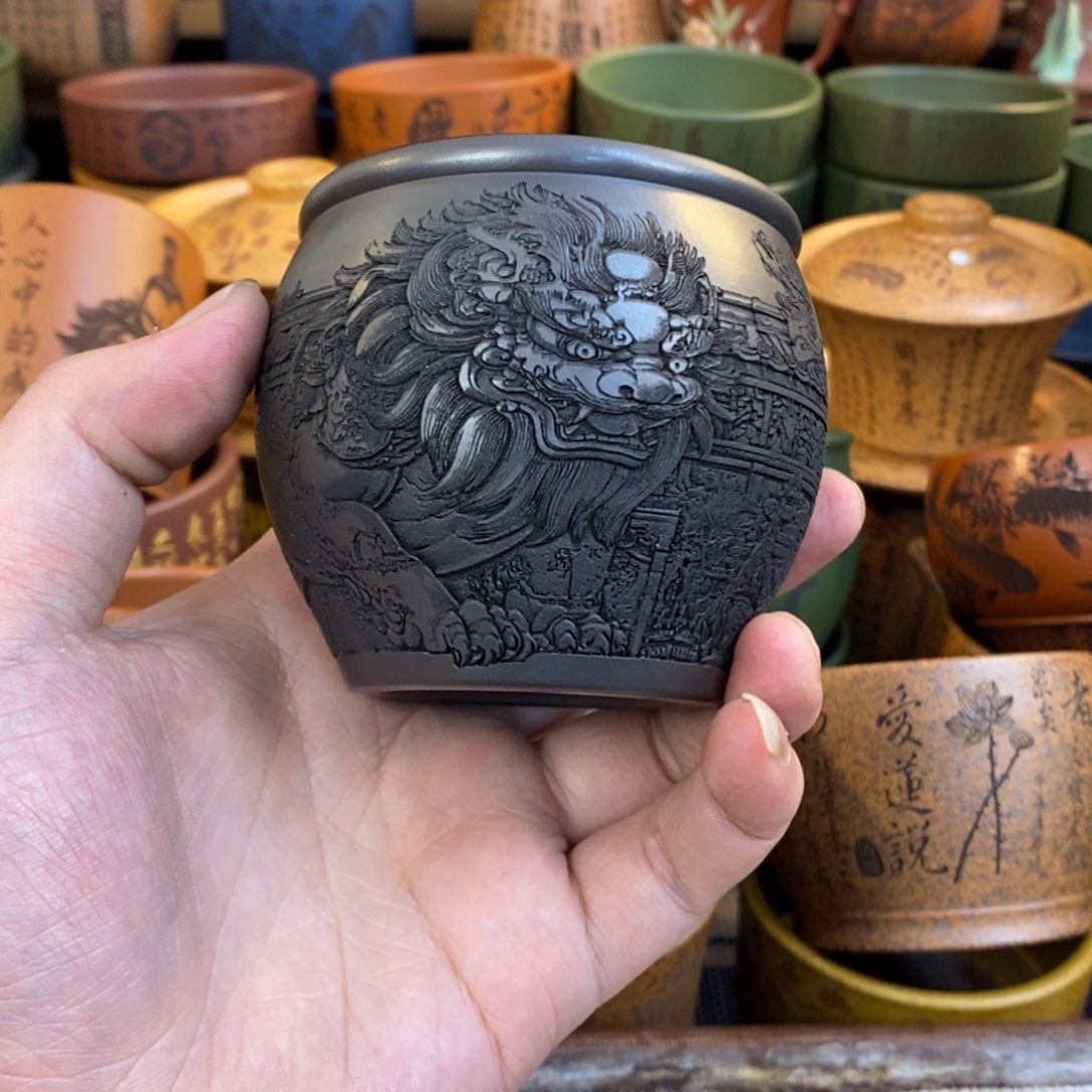 紫砂杯子宜兴全手工紫砂杯
